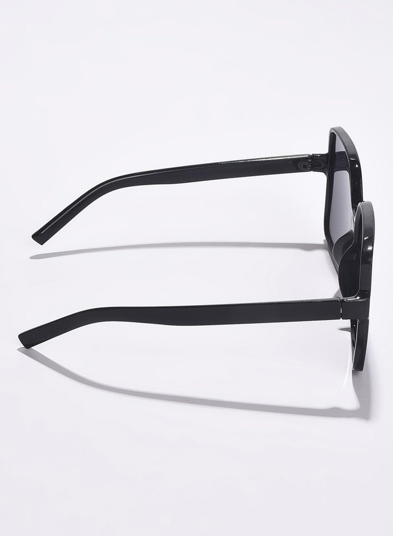 Haute Sauce Black Lens Black Rectangle Sunglasses - Image 5