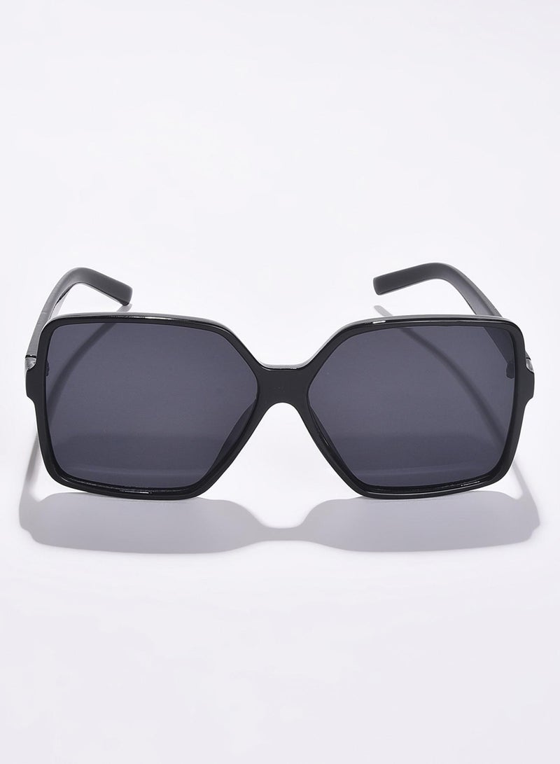 Haute Sauce Black Lens Black Rectangle Sunglasses - Image 1