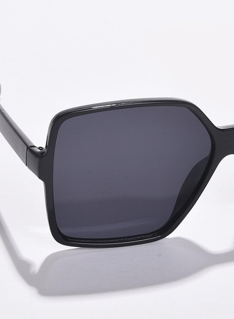 Haute Sauce Black Lens Black Rectangle Sunglasses - Image 3