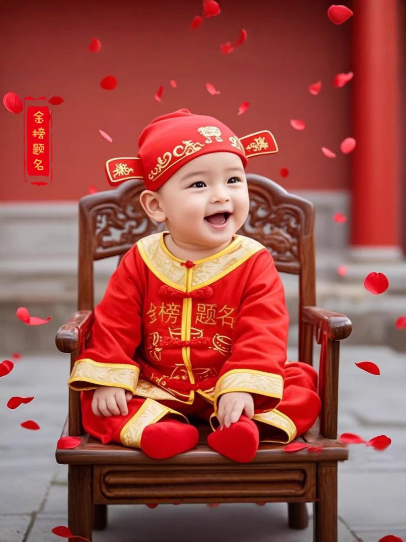 One-Year-Old Clothing Female Treasure Catches Zhou Baby One-Year-Old Clothing Boys Tang Clothing Outside The Birthday Summer - Image 5