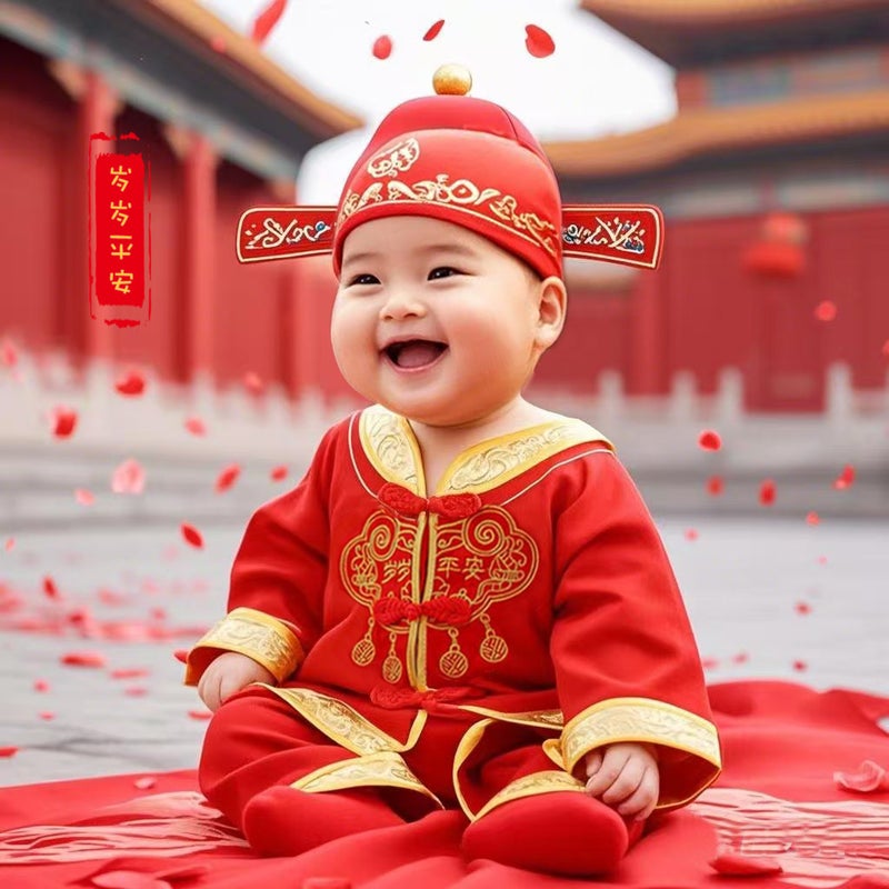 One-Year-Old Clothing Female Treasure Catches Zhou Baby One-Year-Old Clothing Boys Tang Clothing Outside The Birthday Summer - Image 1