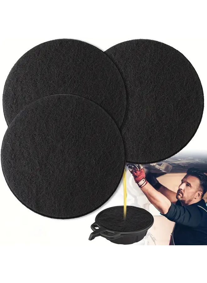 3pcs Oil Pan Splash Guard 14.96x14.96 Inch Round Oil Change Mat Suitable For Car Oil Change Transmission Oil Drain Pan Black Heat Resistant Splash Guard - Image 1