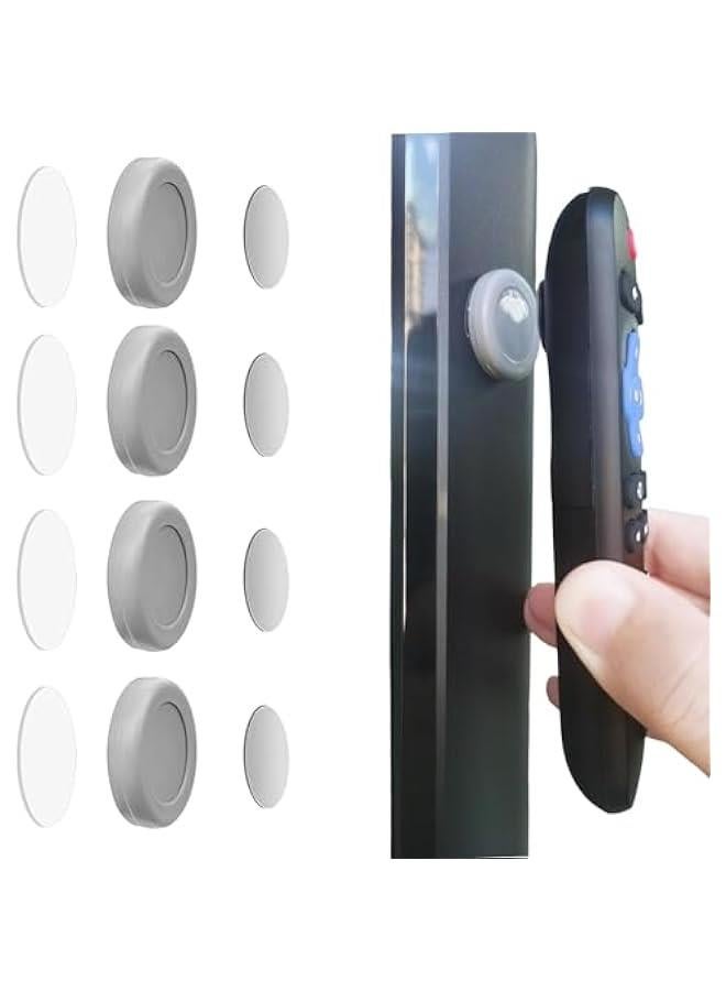 HOOKOR 8Pcs Magnetic Remote Control Holder Wall Mount, Wall Mount Remote Holder, Self-Adhesive TV Remote Control Rack, No Drill Remote Control Organizers, for Home (Gray) - Image 1