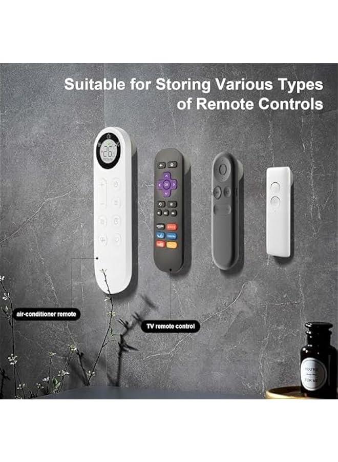 HOOKOR 8Pcs Magnetic Remote Control Holder Wall Mount, Wall Mount Remote Holder, Self-Adhesive TV Remote Control Rack, No Drill Remote Control Organizers, for Home (Gray) - Image 3