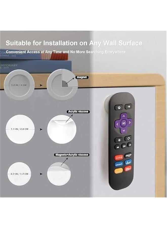 HOOKOR 8Pcs Magnetic Remote Control Holder Wall Mount, Wall Mount Remote Holder, Self-Adhesive TV Remote Control Rack, No Drill Remote Control Organizers, for Home (Gray) - Image 4