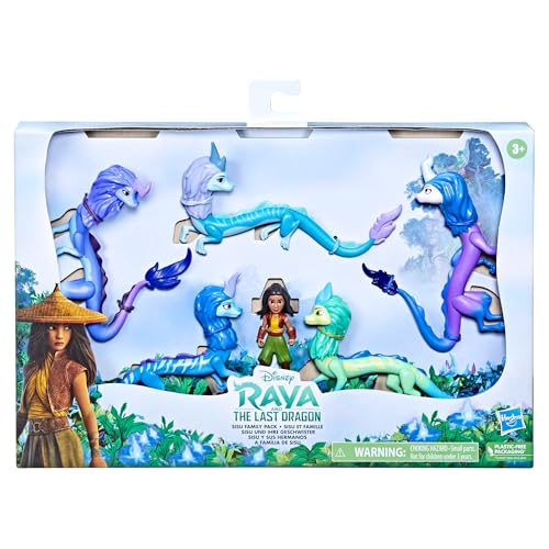 Disney Princess Raya and The Last Dragon Sisu Family Pack Includes 5 Dragon Toys and Raya Doll Toys for Kids 3 and Up - Image 1