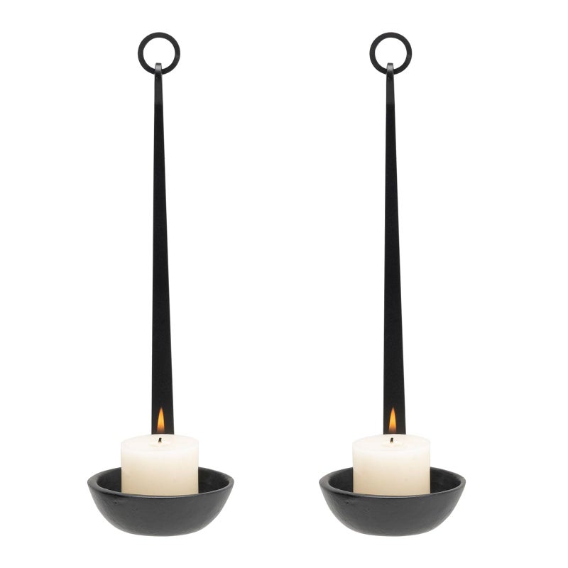 Aimto Wall Sconce Candle Holder Metal Hanging Wall Decorations for Home,Living Room, Bathroom, Dining Room, Set of 2ï¼ˆBlack - Image 5