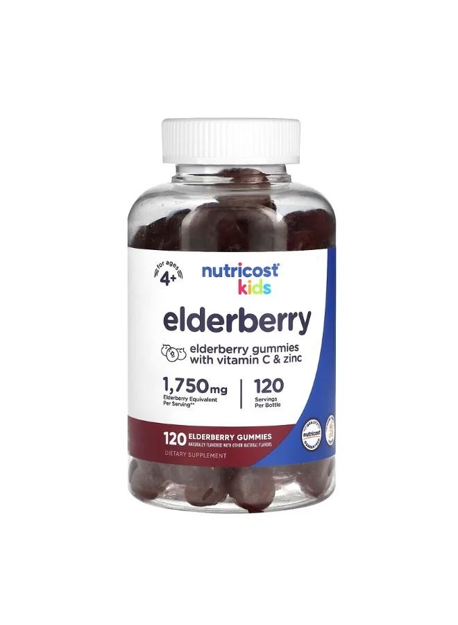 Nutricost Kids Elderberry Ages 4 1750 Mg 120 Gummies - Image 1