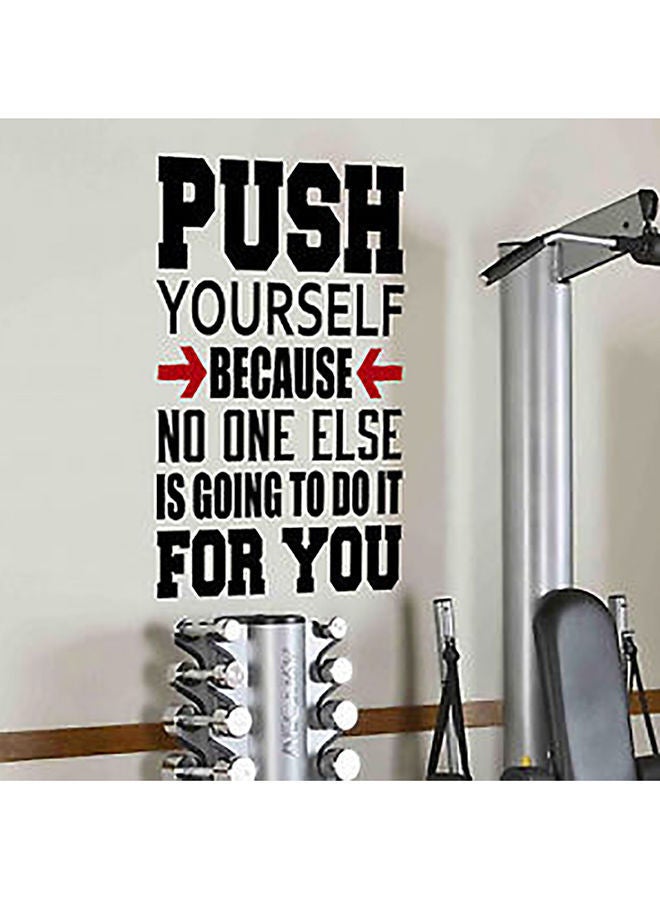 NIBEMINENT Gym Quote Design Wall Decals Black 90x50centimeter 