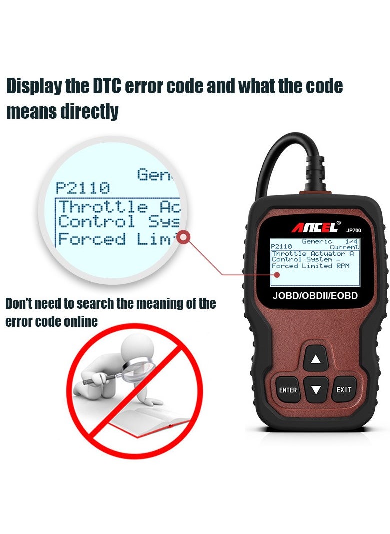 Ancel - JP700 EOBD OBDII OBD JOBD Engine Code Reader Scanner - Image 1