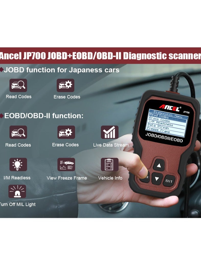 Ancel - JP700 EOBD OBDII OBD JOBD Engine Code Reader Scanner - Image 1