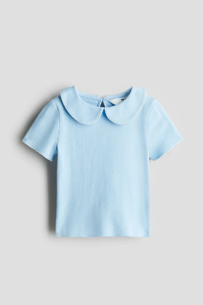 H&M Picot-trimmed cotton top