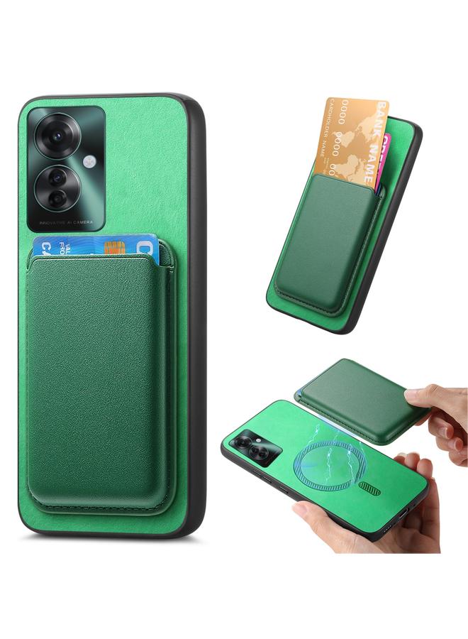 Case For OPPO Reno11 F Retro Magsafe Card Bag PU Back Cover Phone Case