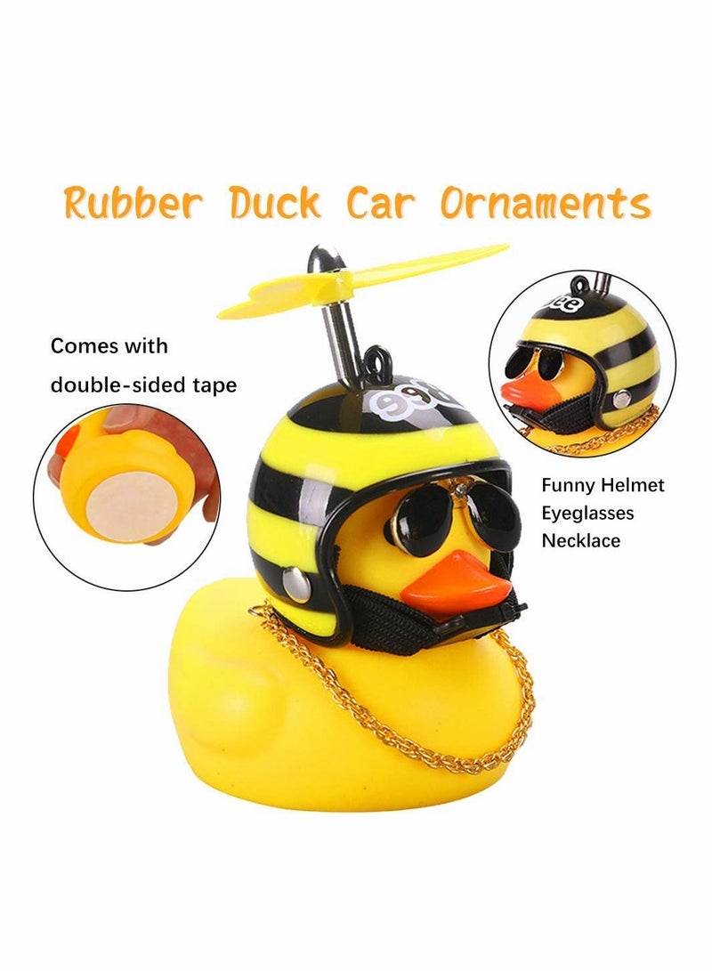 KASTWAVE Yellow Duck Car Dashboard Decorations with Propeller Helmet (2 Pack-Shark Bee) - Image 5