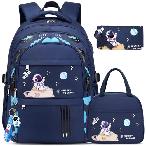 ACESAK Backpack for Boys - Boy Backpack Schoolbag for Boys Kids Children Teens Girls Elementary Middle School Bags, Waterproof Lightweight Kids Bookbag Backpacks Casual Daypack with Lunch Bag Set - Image 1