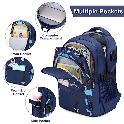 ACESAK Backpack for Boys - Boy Backpack Schoolbag for Boys Kids Children Teens Girls Elementary Middle School Bags, Waterproof Lightweight Kids Bookbag Backpacks Casual Daypack with Lunch Bag Set - Image 3