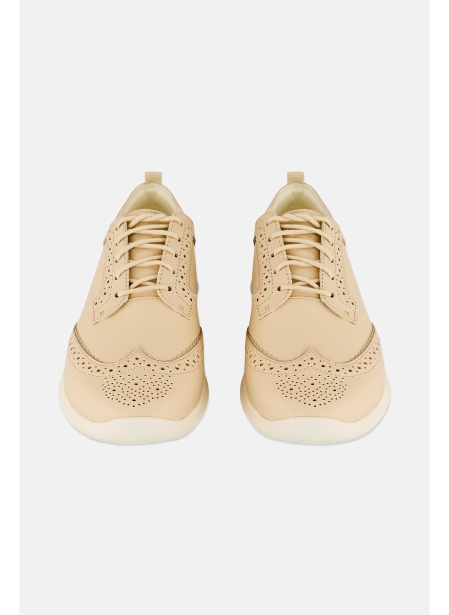 COLE HAAN Women ZG Meritt Wing Oxfrd Medium Lace Up Shoes, Beige  - Image 4