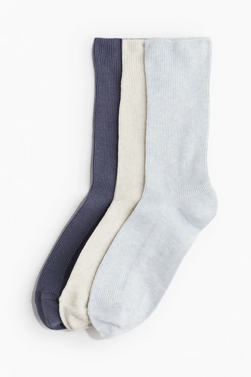 H&M 3-Pack Ribbed Socks