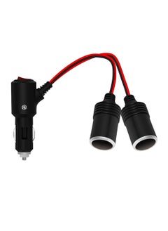 KASTWAVE محول ولاعة سجائر للسيارة، 240 واط 1 إلى 2 موصل DC 12V/24V مع مقبس مزدوج، مفتاح، كابل تمديد بطول 3.9 بوصة، وصمامات أمان 15 أمبير - مناسب للمركبات 12/24 فولت  - Image 1