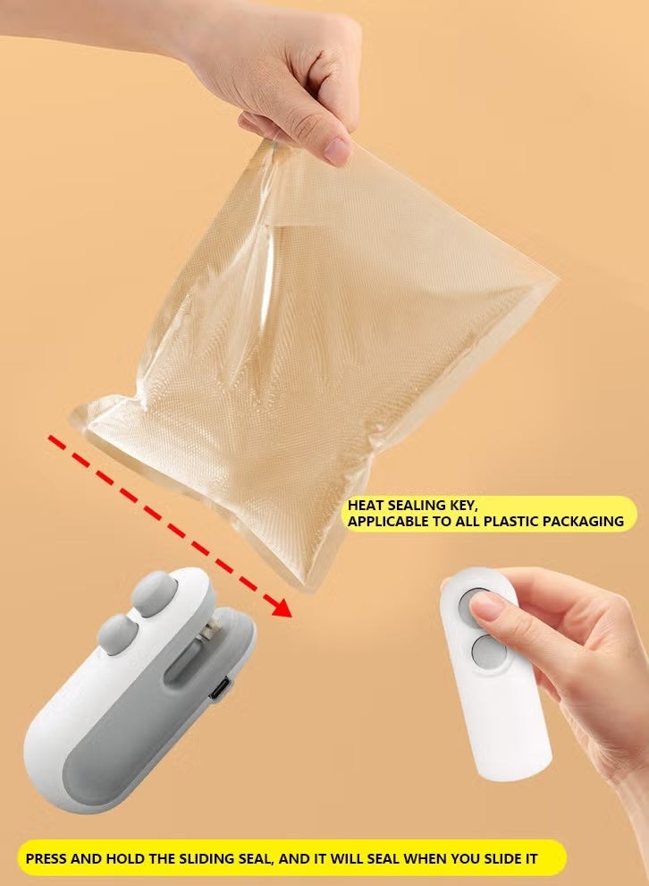 Raxoom 2-in-1 Mini Bag Sealer & Cutter – Portable Rechargeable Heat Sealer for Plastic Bags, Snack & Chip Bag Sealing Machine, Vacuum Food Storage Sealer for Freshness Preservation - Image 5