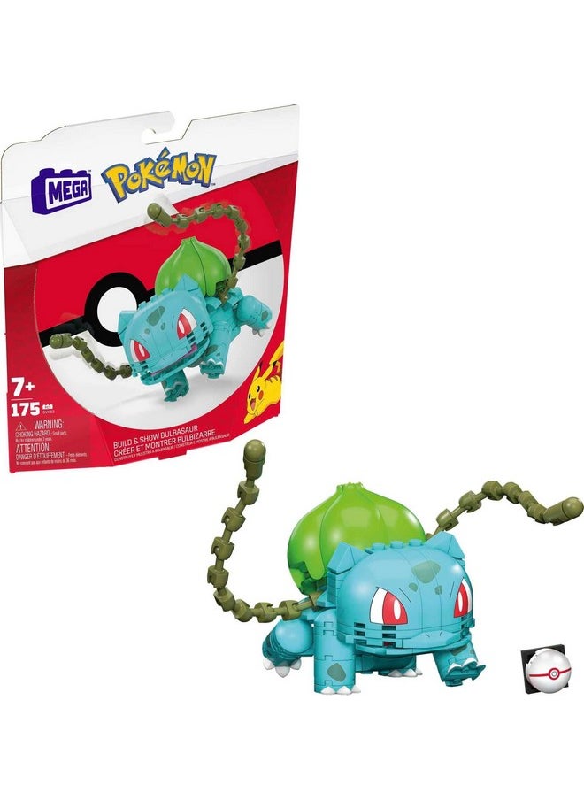 Mega Brands MEGA Pokémon Building Toys Set Build & Show Bulbasaur with 175 Pieces, Articulated and Poseable, 4 Inches Tall, for Kids  - Image 1