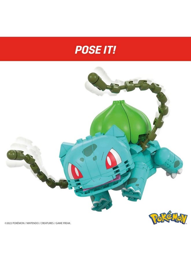 Mega Brands MEGA Pokémon Building Toys Set Build & Show Bulbasaur with 175 Pieces, Articulated and Poseable, 4 Inches Tall, for Kids  - Image 4