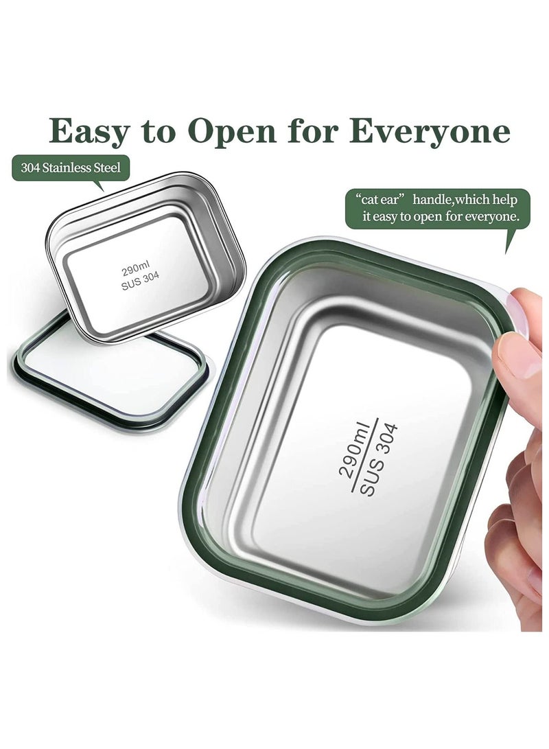 GGEROU Stainless Steel Lunch Box for Kids Adults,Insulated Bento Lunch Box with Tableware and Bag,1060ml 4 Compartment Divided Lunch Containers - Image 3