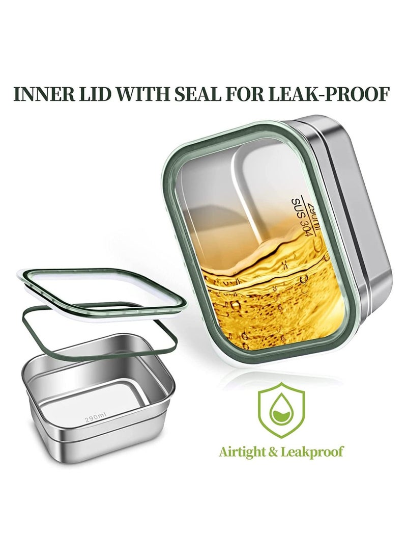 GGEROU Stainless Steel Lunch Box for Kids Adults,Insulated Bento Lunch Box with Tableware and Bag,1060ml 4 Compartment Divided Lunch Containers - Image 5