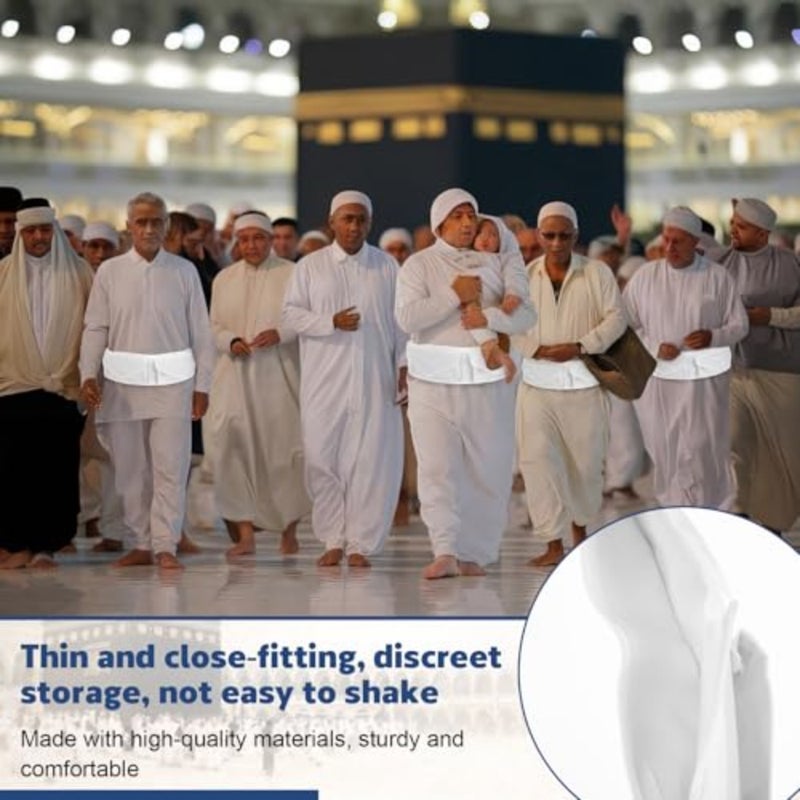 2 Pack Ahram Ihram Belt for Hajj Umrah Muslim Waist Pouch Bag with Buckle Adjustable for 29 50 Travel Pilgrimage Essential - Image 5