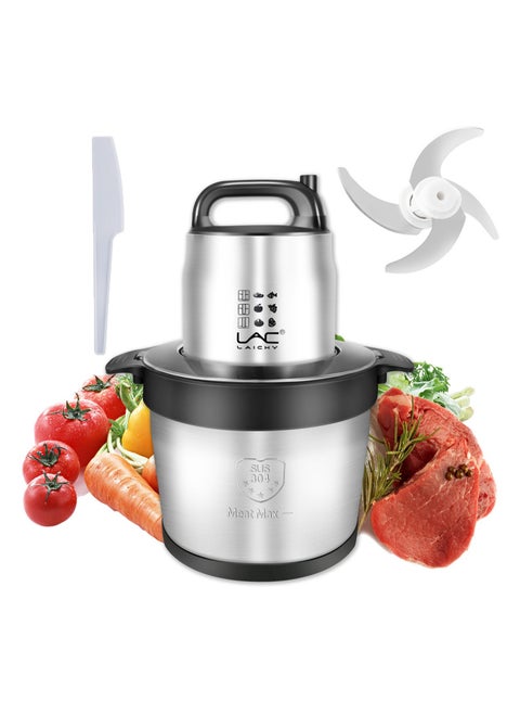 8L Large Capacity Electric Meat Grinder Stainless Steel Chopper 2 Speeds Meat Mincer Food Processor Elegant Slicer With Integrated 4-Sharp Blades And Child Safety Lock