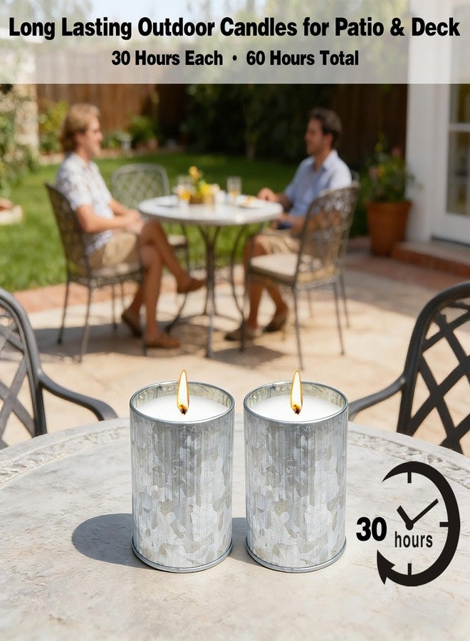 Jayhanvoe Citronella Candles Outdoor, 2 Pack 8oz Each, Natural Soy Wax with Citronella Oil, Long-Lasting 60H Burn Time, Silver Tin Candle Set for Patio, Garden, Deck, Backyard, Camping, Summer Nights - Image 4