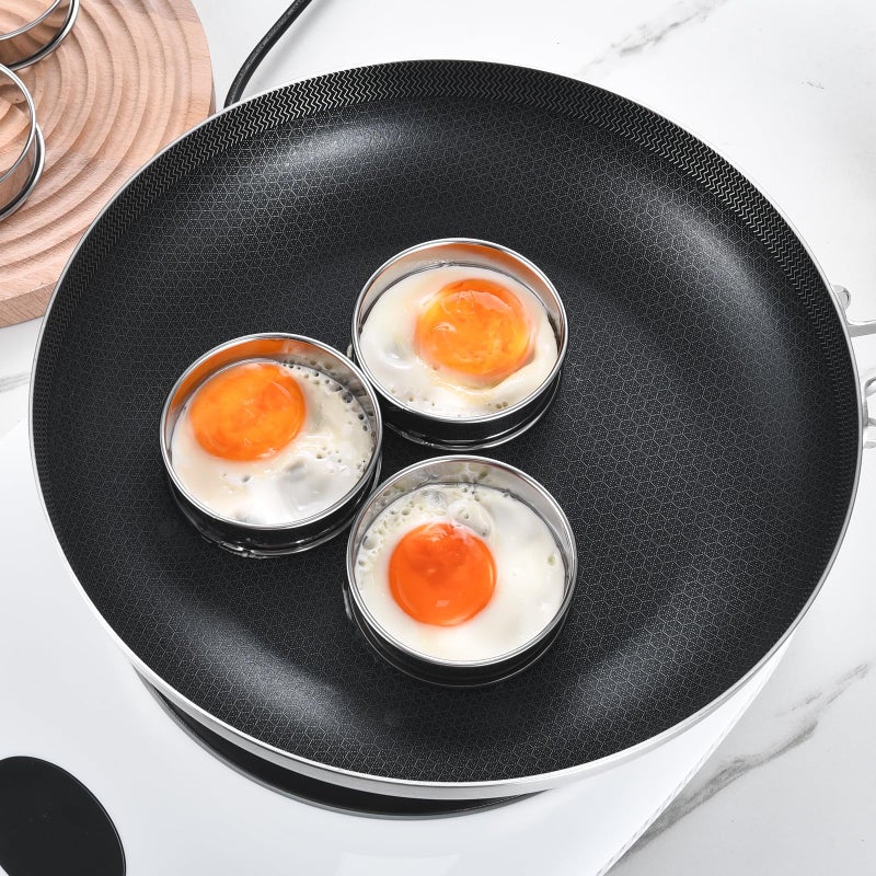 DATANYA DATANYA 8Pack 4 Inch English Muffin Rings Crumpet Rings Stainless Steel Double Rolled Tart Rings, Round Metal Cooking Pastry Ring Molds for baking  - Image 5