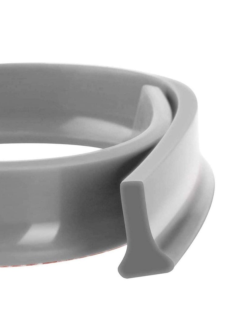 KASTWAVE Collapsible Threshold Water Dam, Self-Adhesive Shower Barrier Bathroom And Kitchen Stopper, Home Retention System, Waterproof Flow Block Seal Strip (Gray), 1M  - Image 1