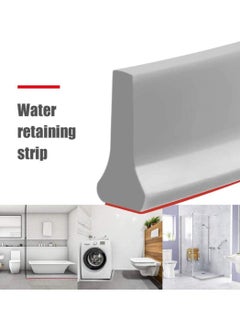 KASTWAVE Collapsible Threshold Water Dam, Self-Adhesive Shower Barrier Bathroom And Kitchen Stopper, Home Retention System, Waterproof Flow Block Seal Strip (Gray), 1M  - Image 2
