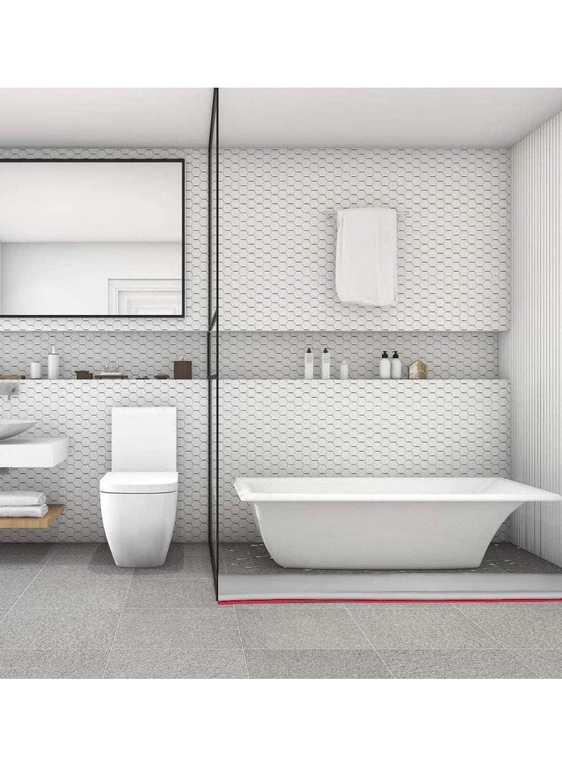 KASTWAVE Collapsible Threshold Water Dam, Self-Adhesive Shower Barrier Bathroom And Kitchen Stopper, Home Retention System, Waterproof Flow Block Seal Strip (Gray), 1M  - Image 4
