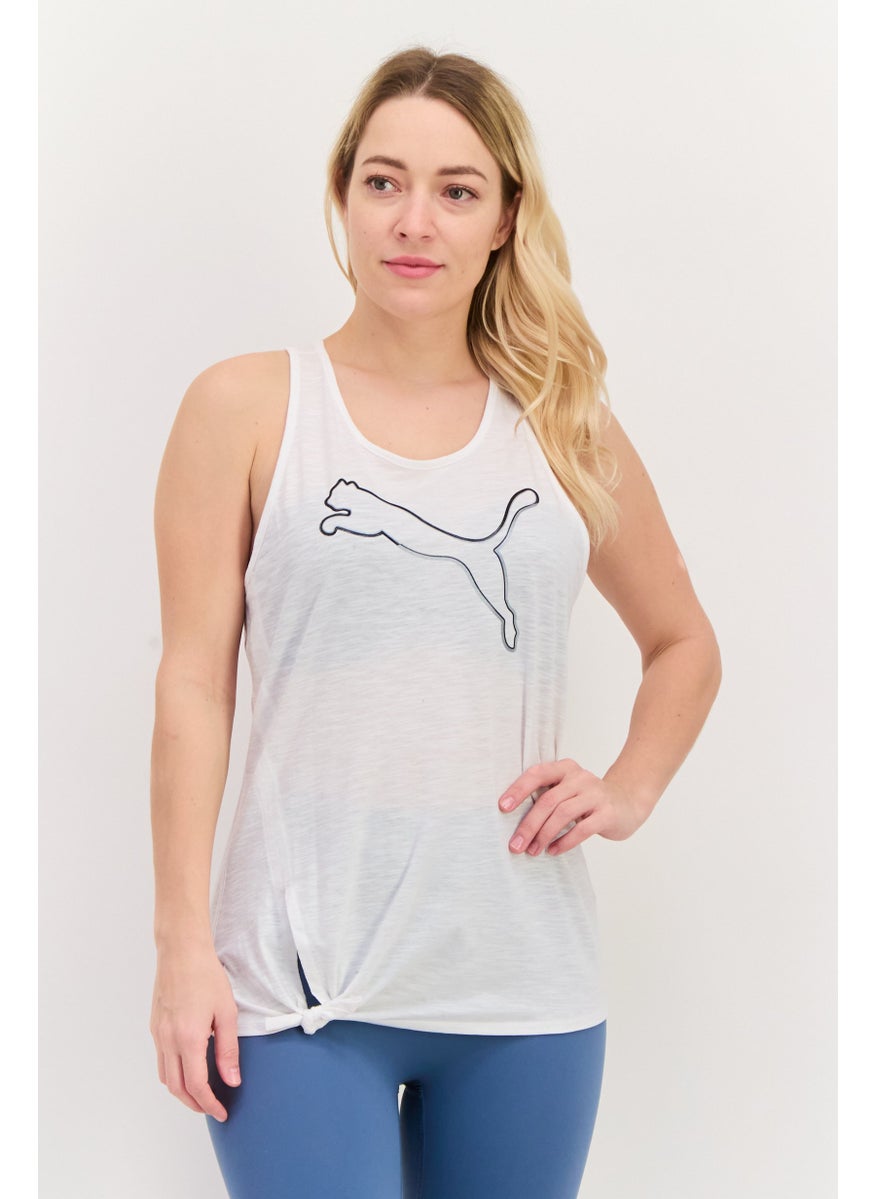 PUMA Women Sportswear Fit Sleeveless Training Tank Top, White  - Image 1