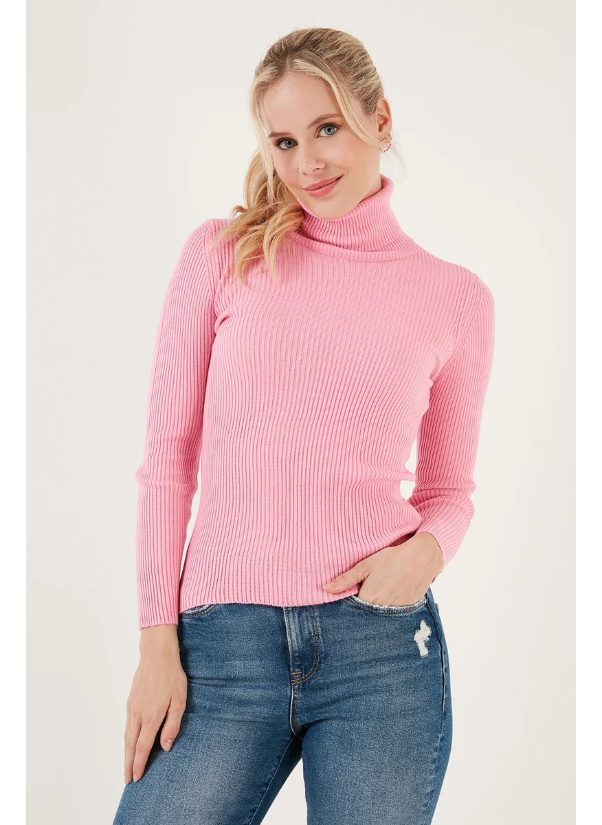 Lela Ribbed Regular Fit Turtleneck Soft Acrylic Sweater Women's Sweater 4614102