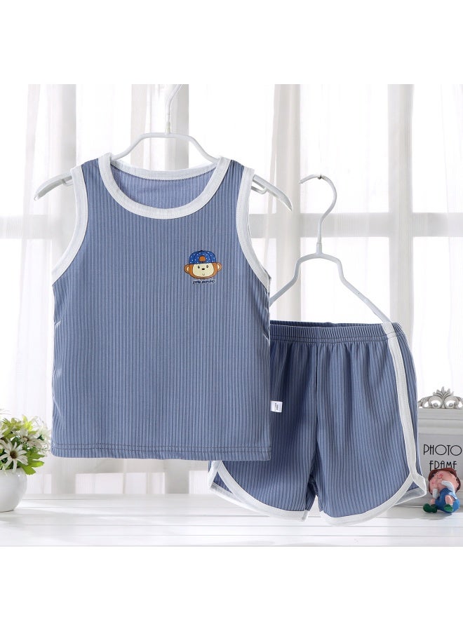 Baby Vest Set, Kidsren's Pajamas, Baby Sleeveless Clothes, Short-sleeved Cartoon Suits For Boys And Girls That Can Be Worn Outside