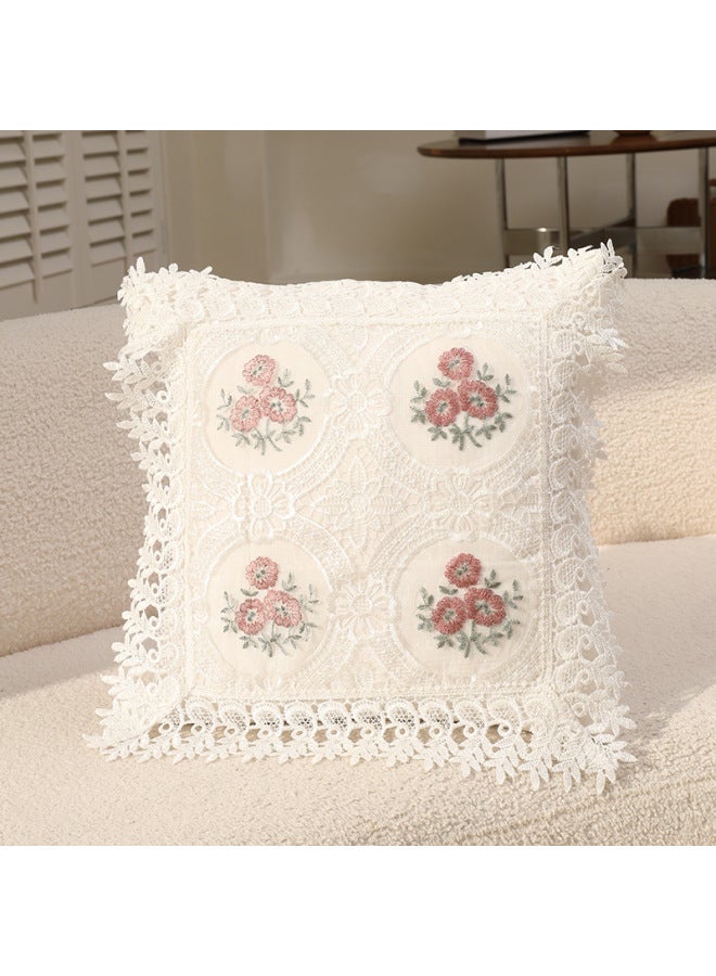 New European-style Home Decor Water-soluble Lace Pillowcase Backrest Cushion Sofa Headboard Cushion Car Lumbar Support Nordic