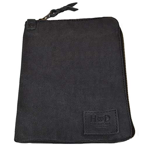 Hide & Drink Hide Drink Scribbler Case for Notebook Handmade from Waxed Canvas Charcoal Black - Image 3