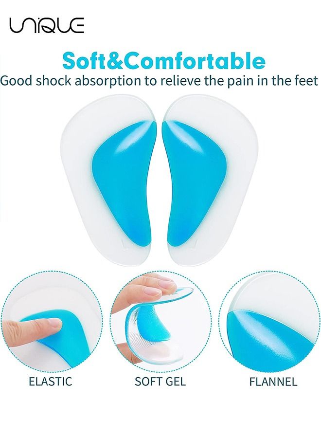 Unique 3 Pairs Gel Arch Support Insoles,Arch Support Shoe Insoles for Flat Feet, Gel Inserts Plantar Fasciitis, Adhesive Pad Feet Relieve Pressure and Pain Women Men - Image 3