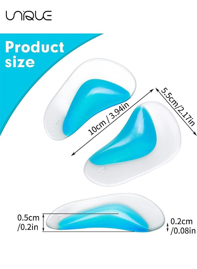 Unique 3 Pairs Gel Arch Support Insoles,Arch Support Shoe Insoles for Flat Feet, Gel Inserts Plantar Fasciitis, Adhesive Pad Feet Relieve Pressure and Pain Women Men - Image 2