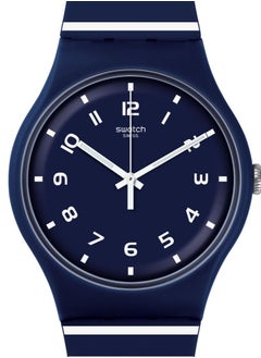 Swatch ساعة يد مقاومة للماء بحركة كوارتز للجنسين من سترييور - 41 مم  - Image 1