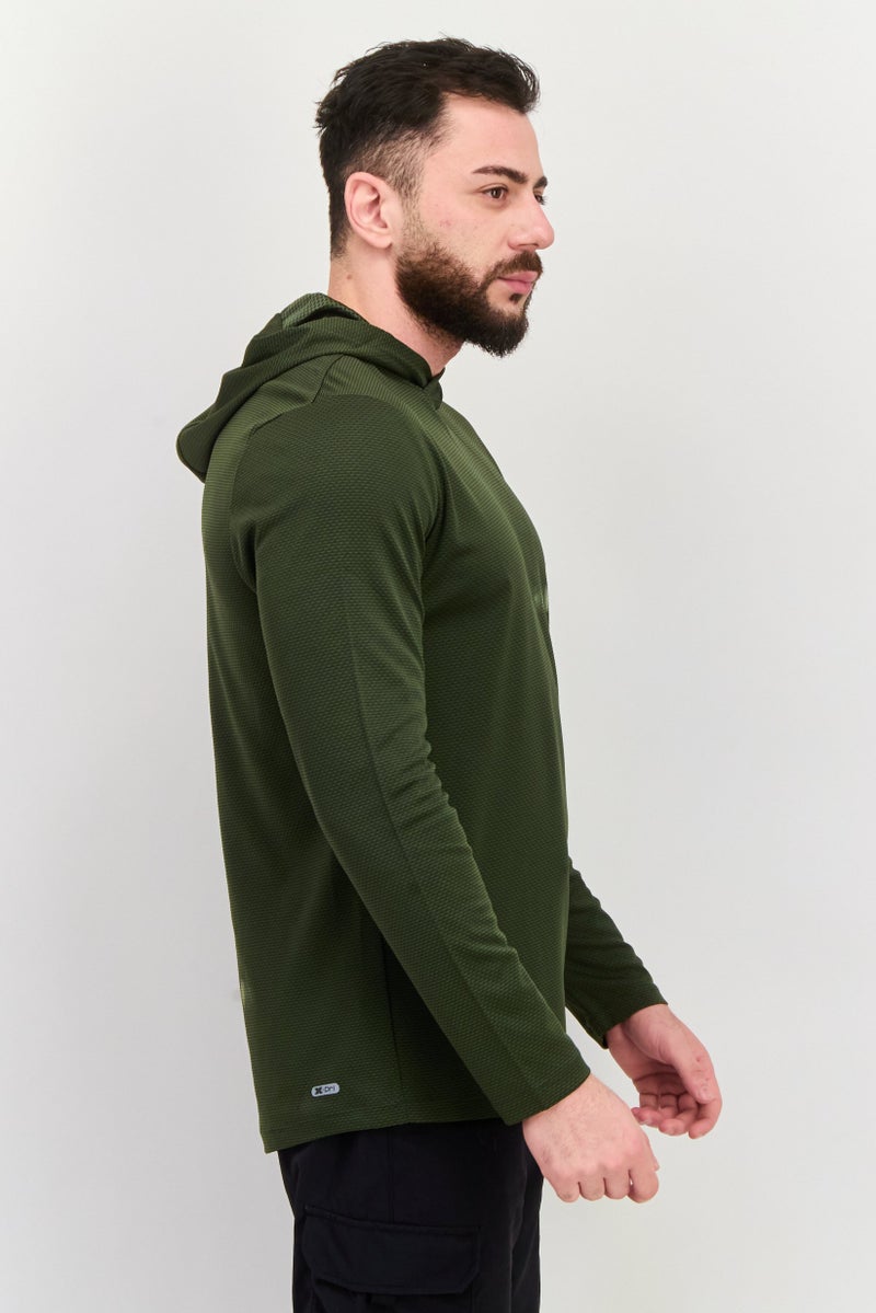 RBX Men Sportswear Fit Textured Long Sleeves Outdoor Sweatshirt, Olive  - Image 4