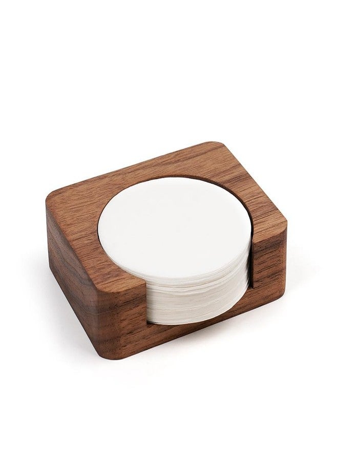 watchget Espresso Paper Filter Holder Update Coffee Filter Storage Container Coffee Filter Dispenser Compatible with Areopress (51-63mm) Round Disposable Puck Screen Paper Filters, Wood