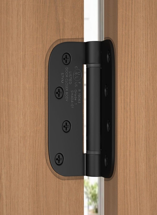 Haidms 3 Pack Self Closing Door Hinges 4 Inch Black Spring Hinge with 5/8" Radius Corner Adjustable Tension for Residential & Heavy-Duty Door Hardware - Image 5
