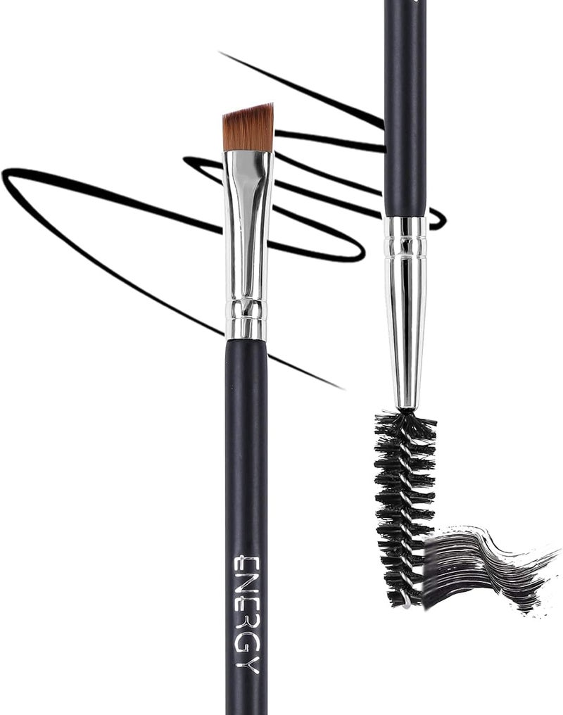 Energy Precision Dual-Sided Eyebrow Brush with Spoolie - Vegan Brow Tool for Shaping, Defining, Grooming, Lifting, Applying Brow Wax & Gel - Professional Angled Brush & Eyelash Comb - Image 2