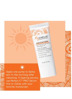 MyChelle Dermaceuticals MyCHELLE Dermaceuticals Perfect C Eye Cream - Eye Cream for Dark Circles and Puffiness with Vitamin C & Plant Stem Cells to Reduce Visible Signs of Aging, Fine Lines and Wrinkles, 0.51 Fl Oz (Pack of 1)  - Image 4