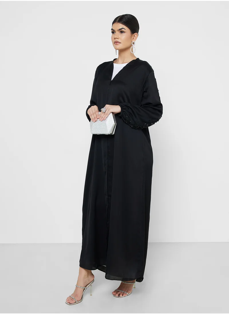 Khizana Embellished Sleeve Abaya With Sheila