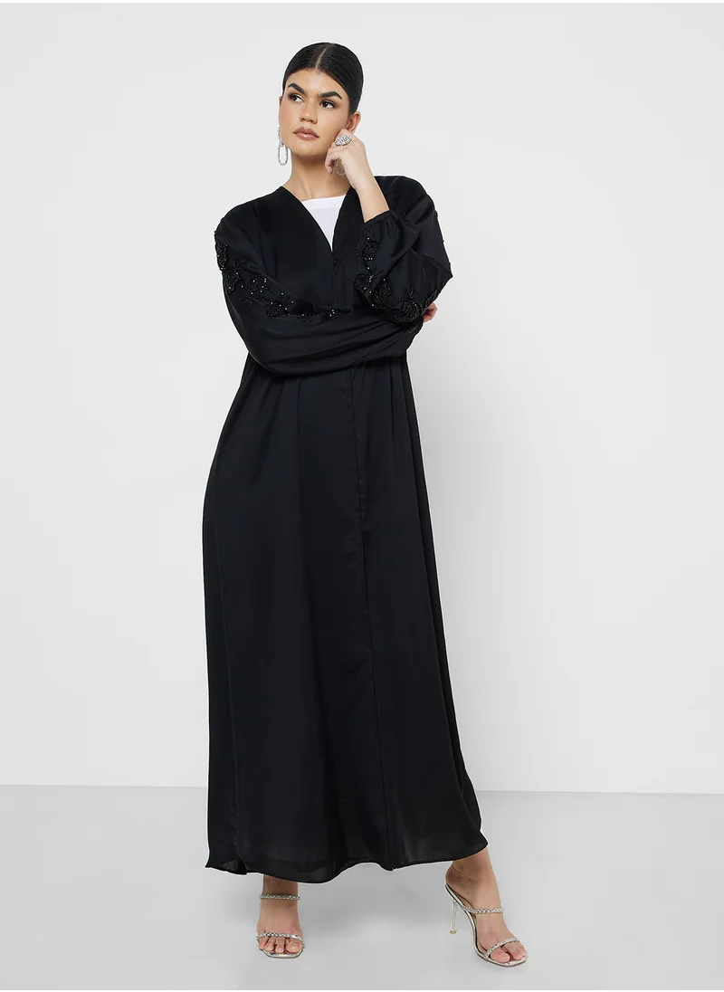 Khizana Embellished Sleeve Abaya With Sheila